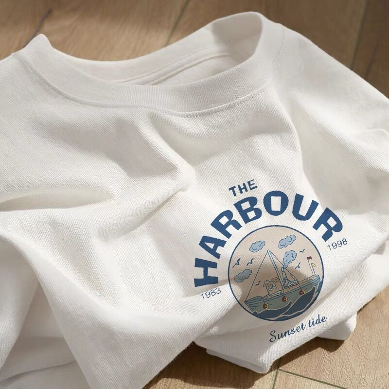 Glenn – Loose Round Neck Pure Cotton Tops