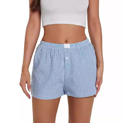 Michelle – Casual Plaid Beach Shorts