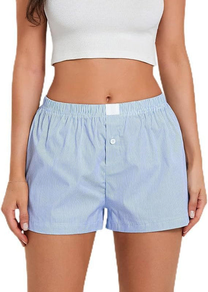 Michelle – Casual Plaid Beach Shorts