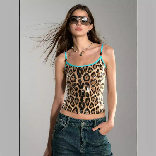 Gillian – Leopard Print Sequined Vest