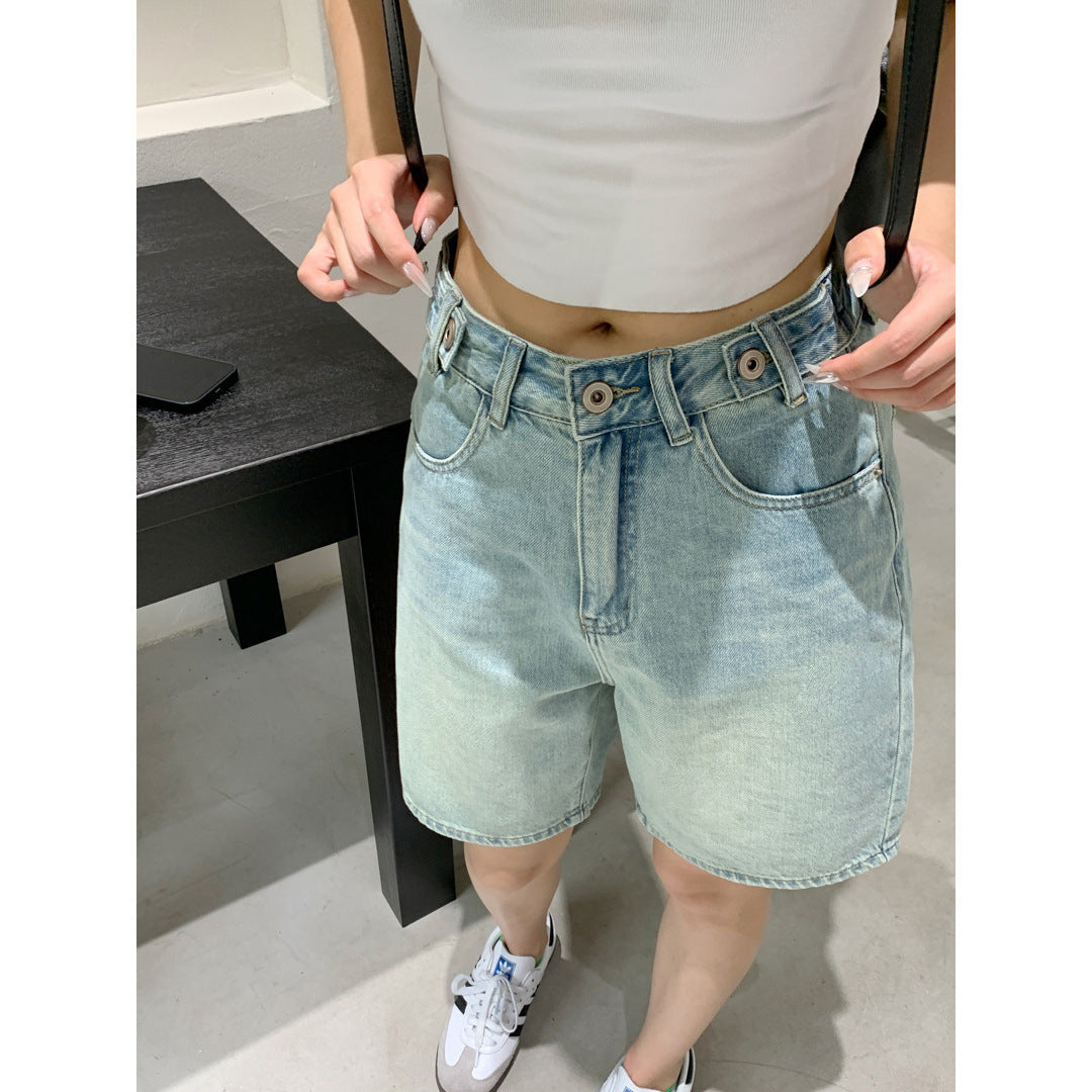 Shannon – Retro High-Waist Denim Shorts