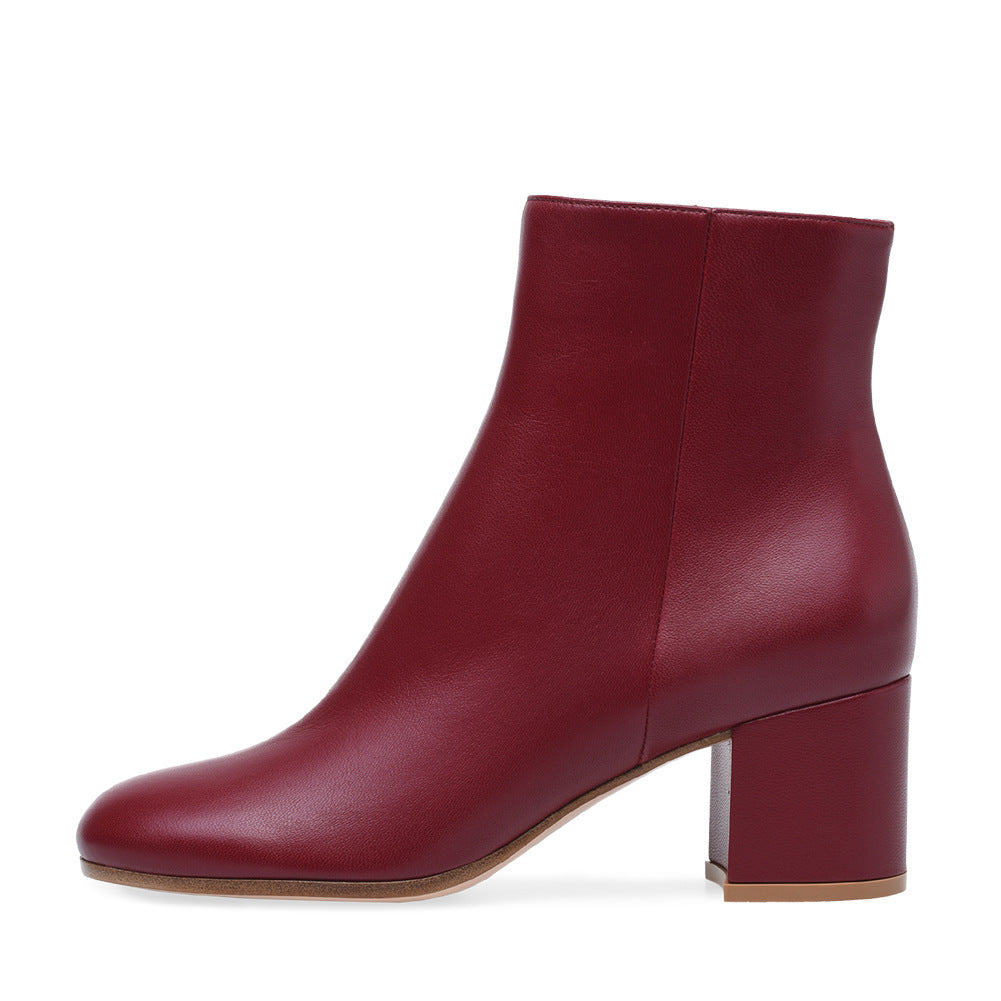 Melanie – Mid Heel Vegan Leather Boots