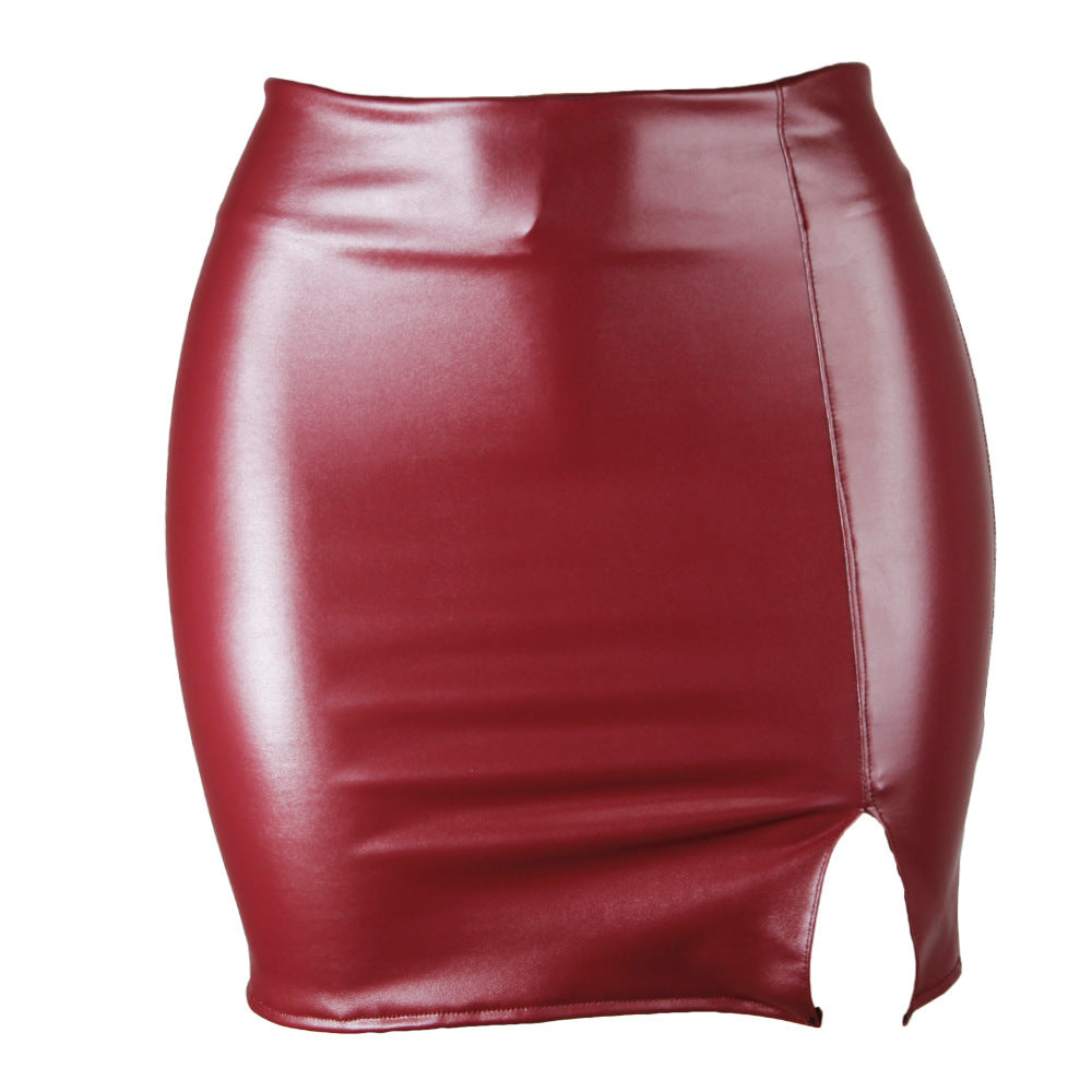 Lydia – Zipper Vegan Leather Skirt