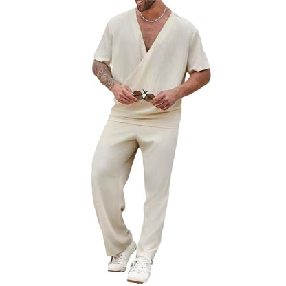 Lewis – Casual Men's Short-Sleeved Suit in Solid Color