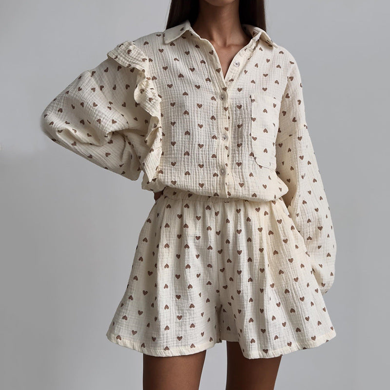 Laura – Women's Heart Print Leisure Suit