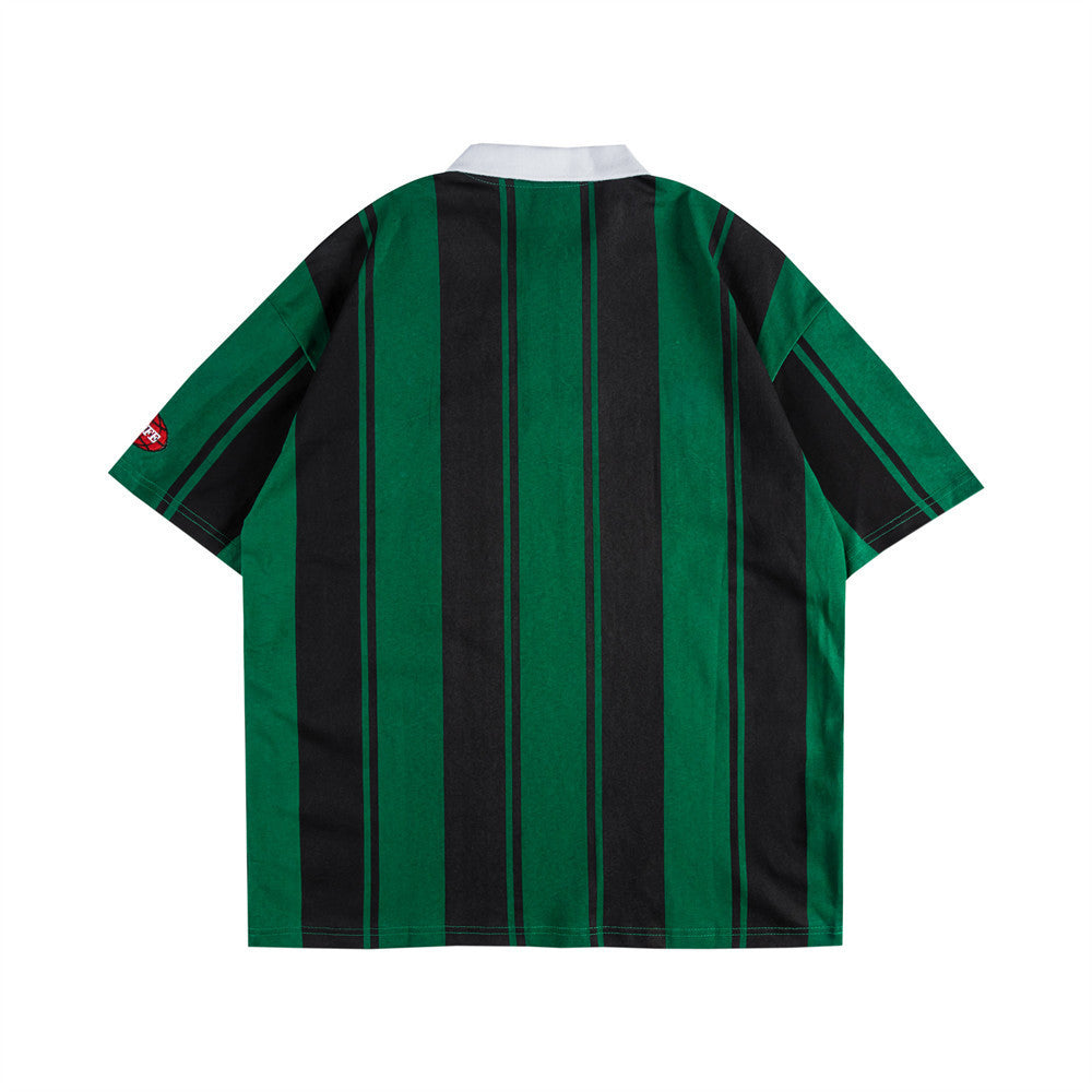 Shaun – Striped Embroidered Polo Shirt