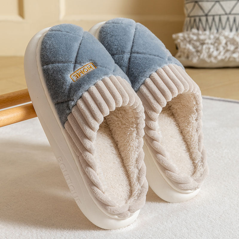Victoria – Rhombic Stitch Plush Slippers