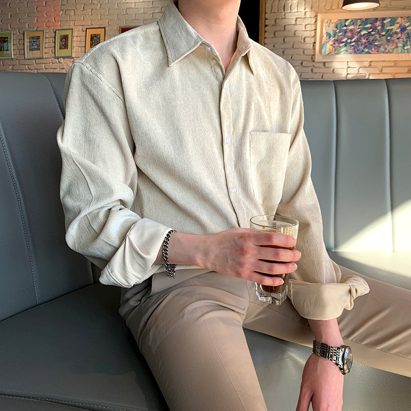 Mark – Retro Corduroy Long-Sleeved Shirt