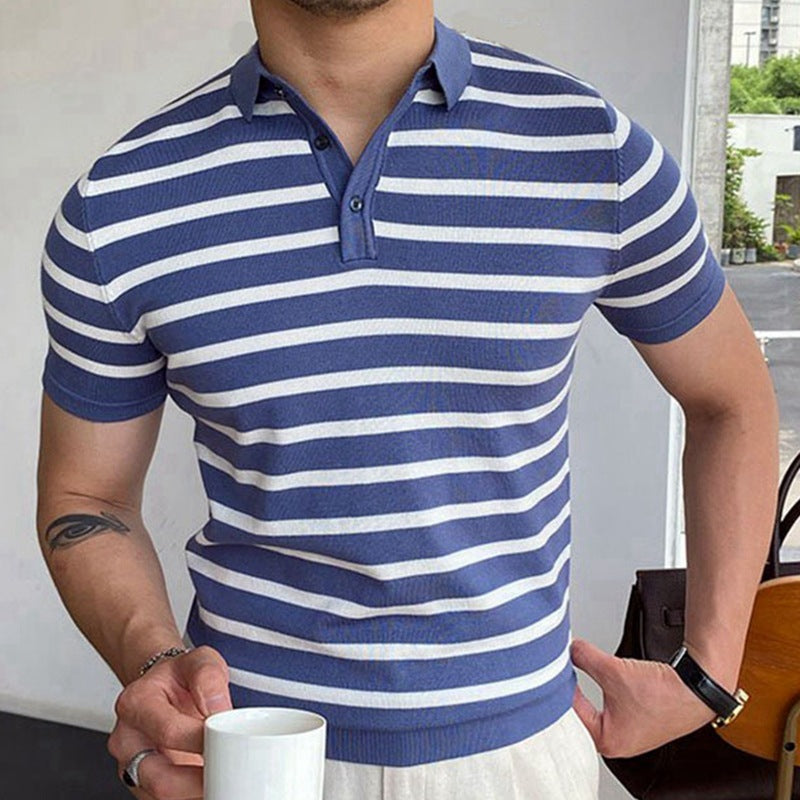 Gilbert – Blue Striped Business Polo