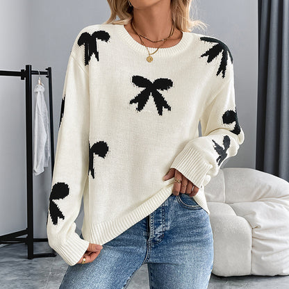 Claire – Bowknot Jacquard Sweater