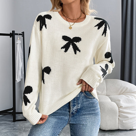 Claire – Bowknot Jacquard Sweater
