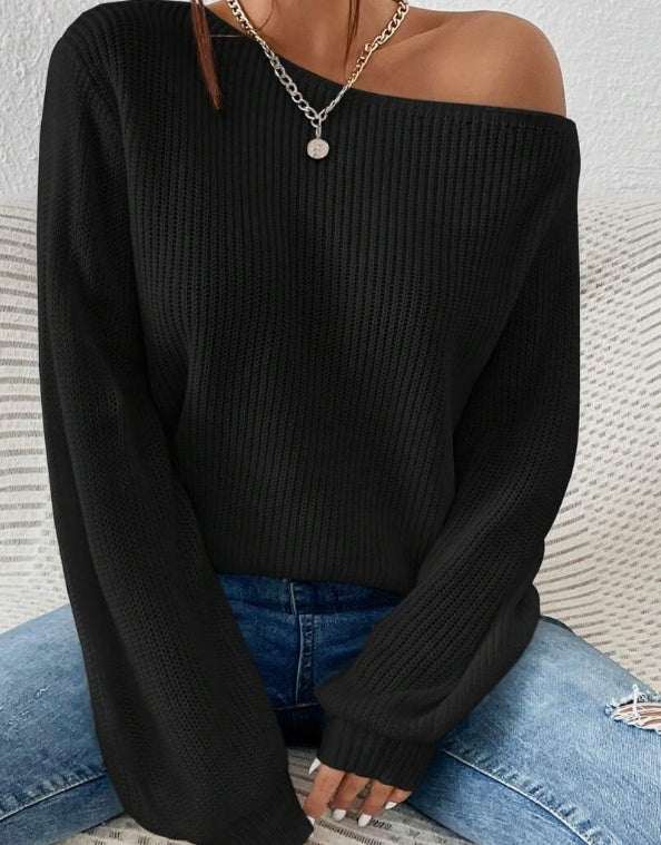 Angela – Asymmetrical Knit Sweater