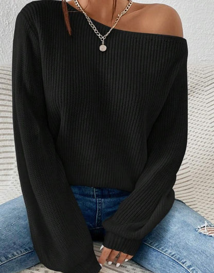 Angela – Asymmetrical Knit Sweater