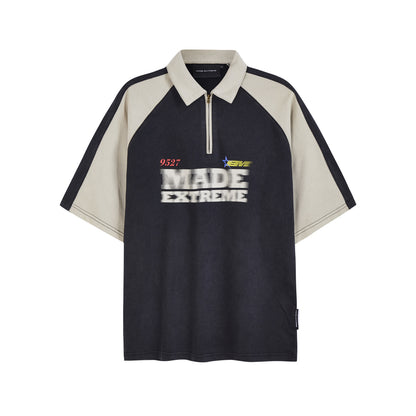 Giles – Retro Contrast Half-Zip Polo