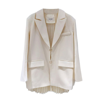 Joanne – Women's Pleated Shoulder Pad Blazer
