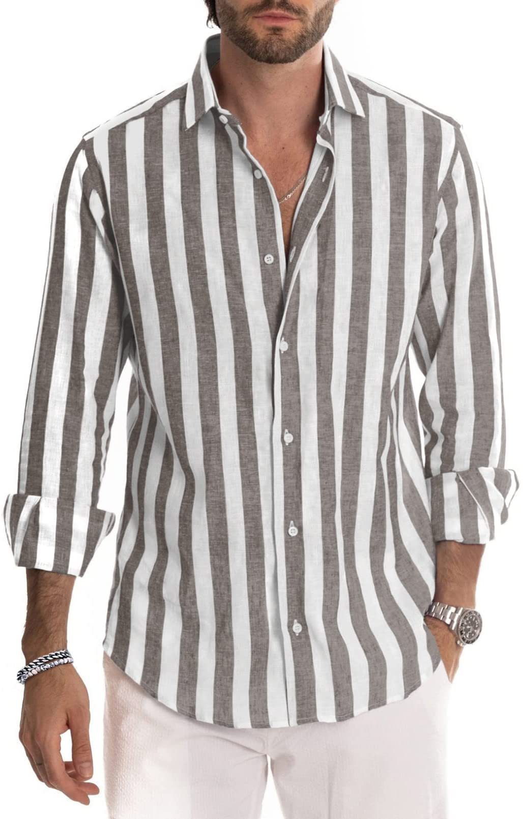 Steven – Striped Polo Collar Shirt