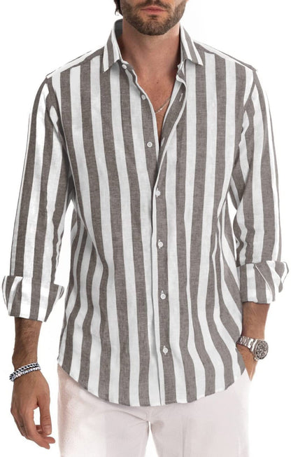 Steven – Striped Polo Collar Shirt