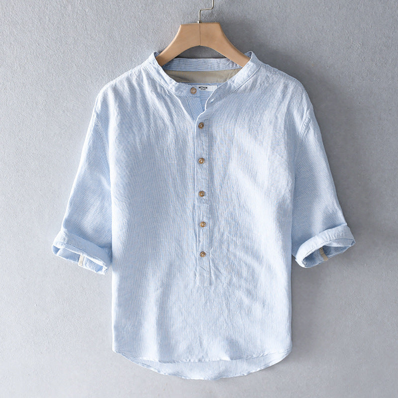 Mick – Loose Linen Lapel Top