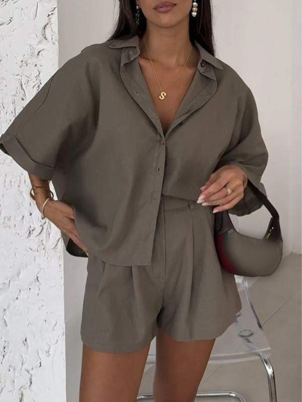 Nicole – Casual Polo Collar Two-Piece Set