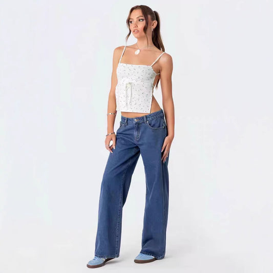 Lydia – Fashionable Low Waist Wide Leg Jeans