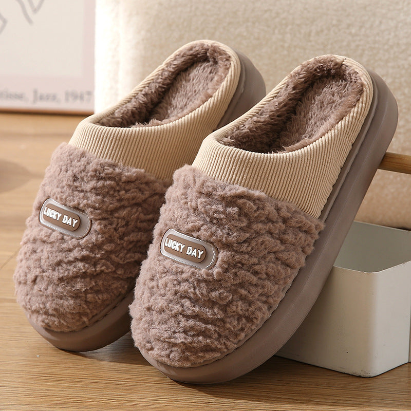 Aidan – Men's Warm Woolen Slippers with Thick Sole