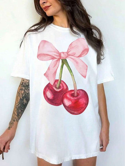 Claire – Casual Print Drop Shoulder Short Sleeve