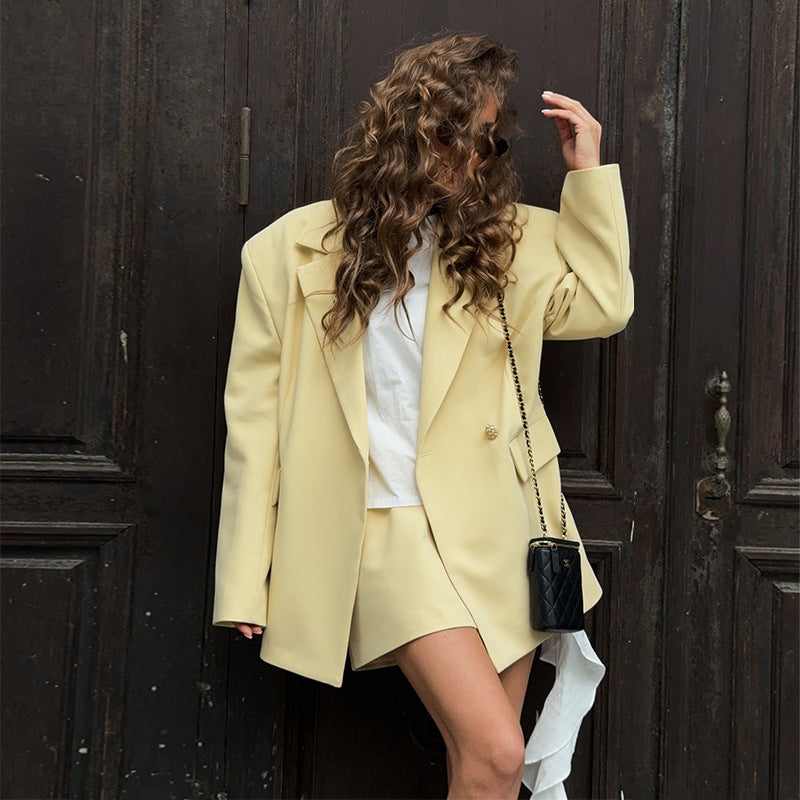 Francesca – Light Yellow Socialite Suit Jacket
