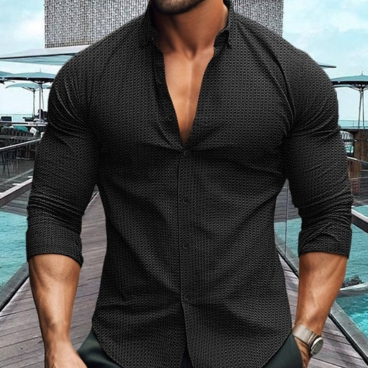 Edward – Men's Solid Long-Sleeve Cardigan