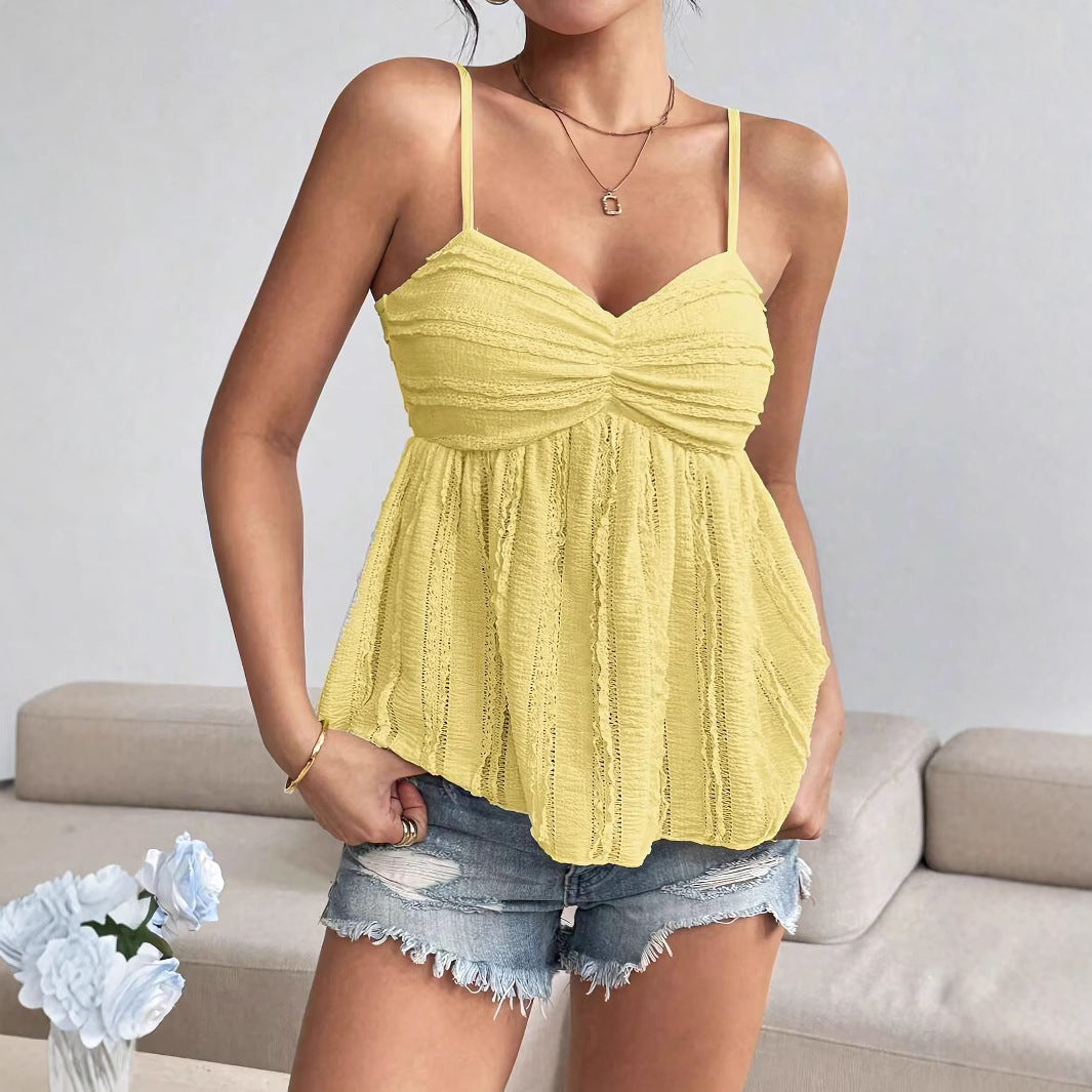 Alice – Chiffon Lace Spaghetti-strap Top