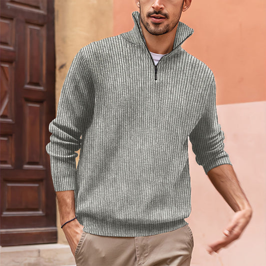 Donald – Men's High Neck Polo Shirt with Zip
