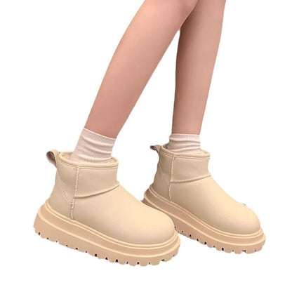 Emma – Fleece-Lined Vegan Leather Snow Boots