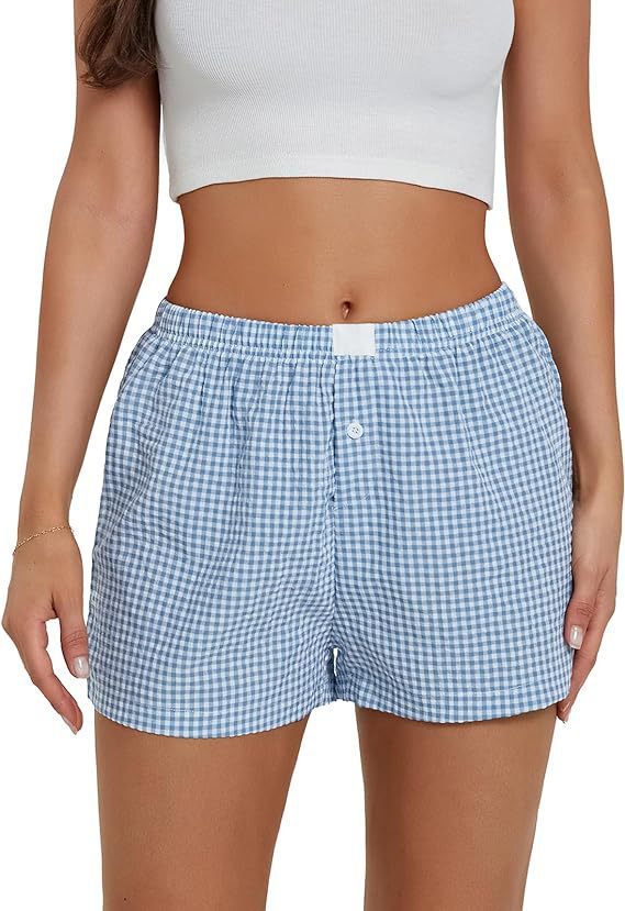 Michelle – Casual Plaid Beach Shorts