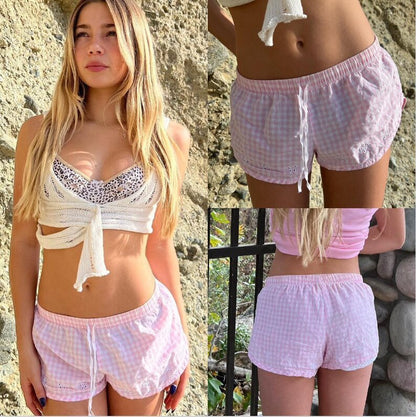 Leah – Plaid Women's Summer Shorts