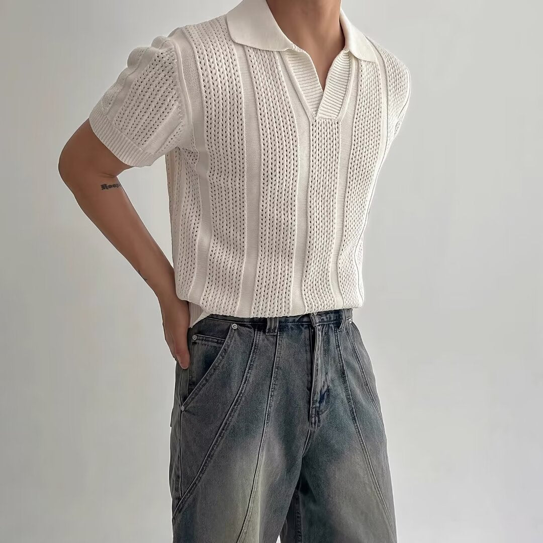 Jay – Knitted Mesh Polo Shirt