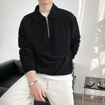 Victor – Men's Striped Polo Collar Sweater