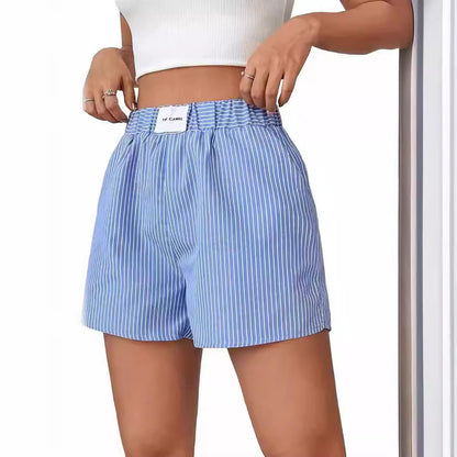 Charlotte – Women's Striped Loose Shorts with Pocket