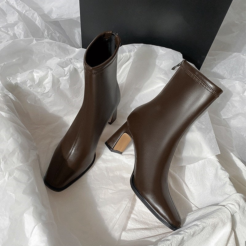 Jane – Brushed Short Vegan Leather Boots