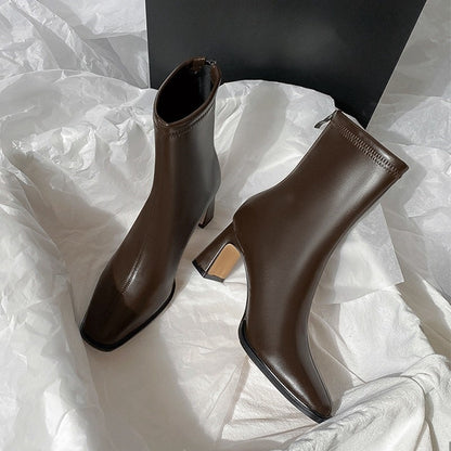 Jane – Brushed Short Vegan Leather Boots