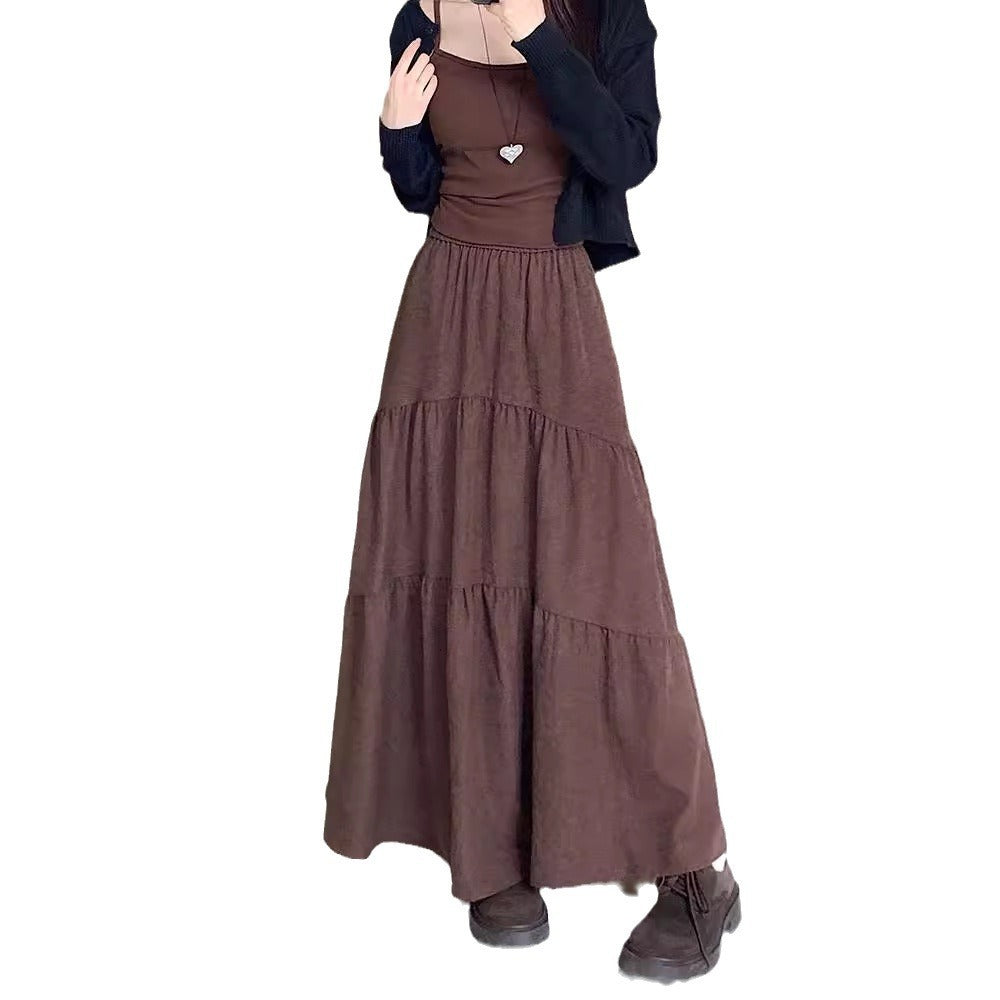 Holly – Pleated Elastic Waist A-Line Dress