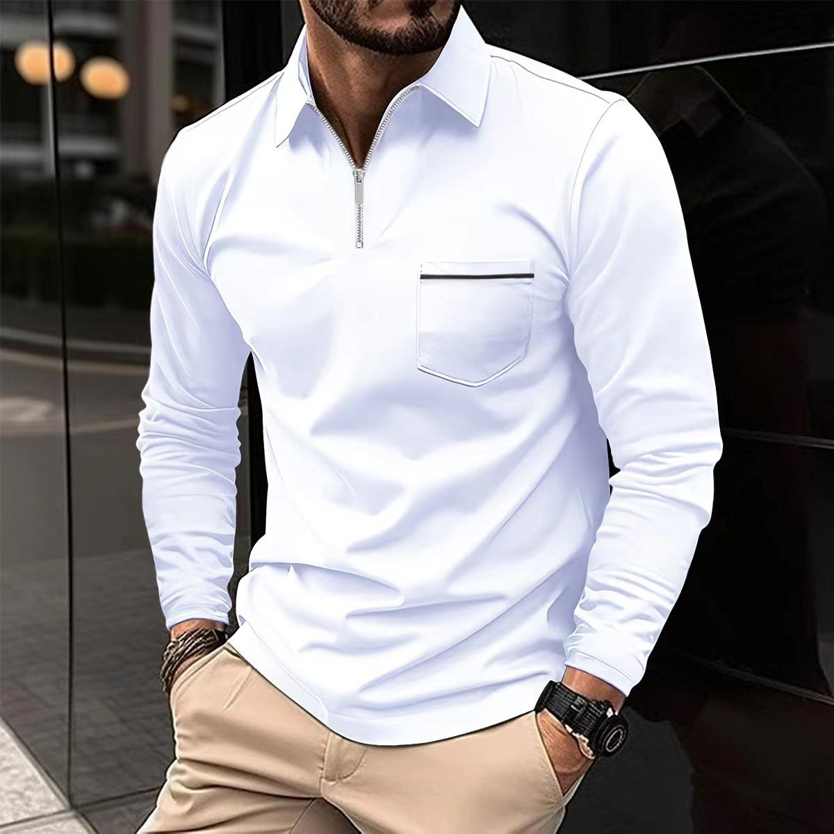 Raymond – Long-Sleeved Sports Polo Shirt