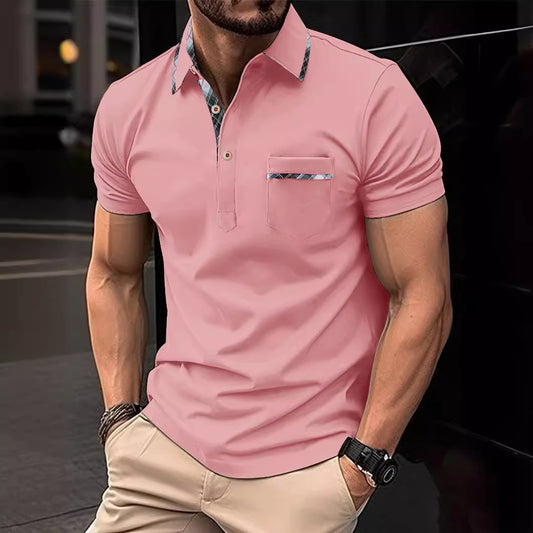 Roger – Casual Men's Polo Shirt with Asymmetric Design