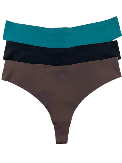 Shirley – Seamless Ice Silk Low-Waist Thong Set