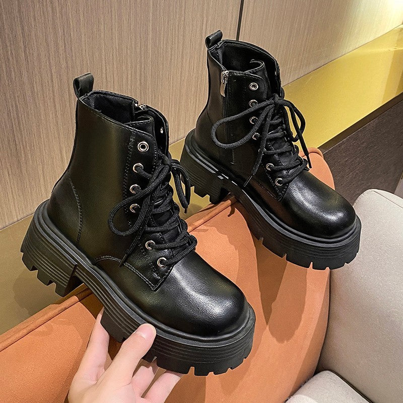 Clara – Retro Platform Height-Increasing Short Boots