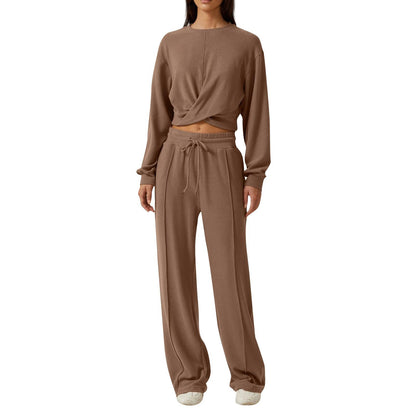 Melanie – Casual Wide-Leg Sweatpants with Front Fold Sweatshirt