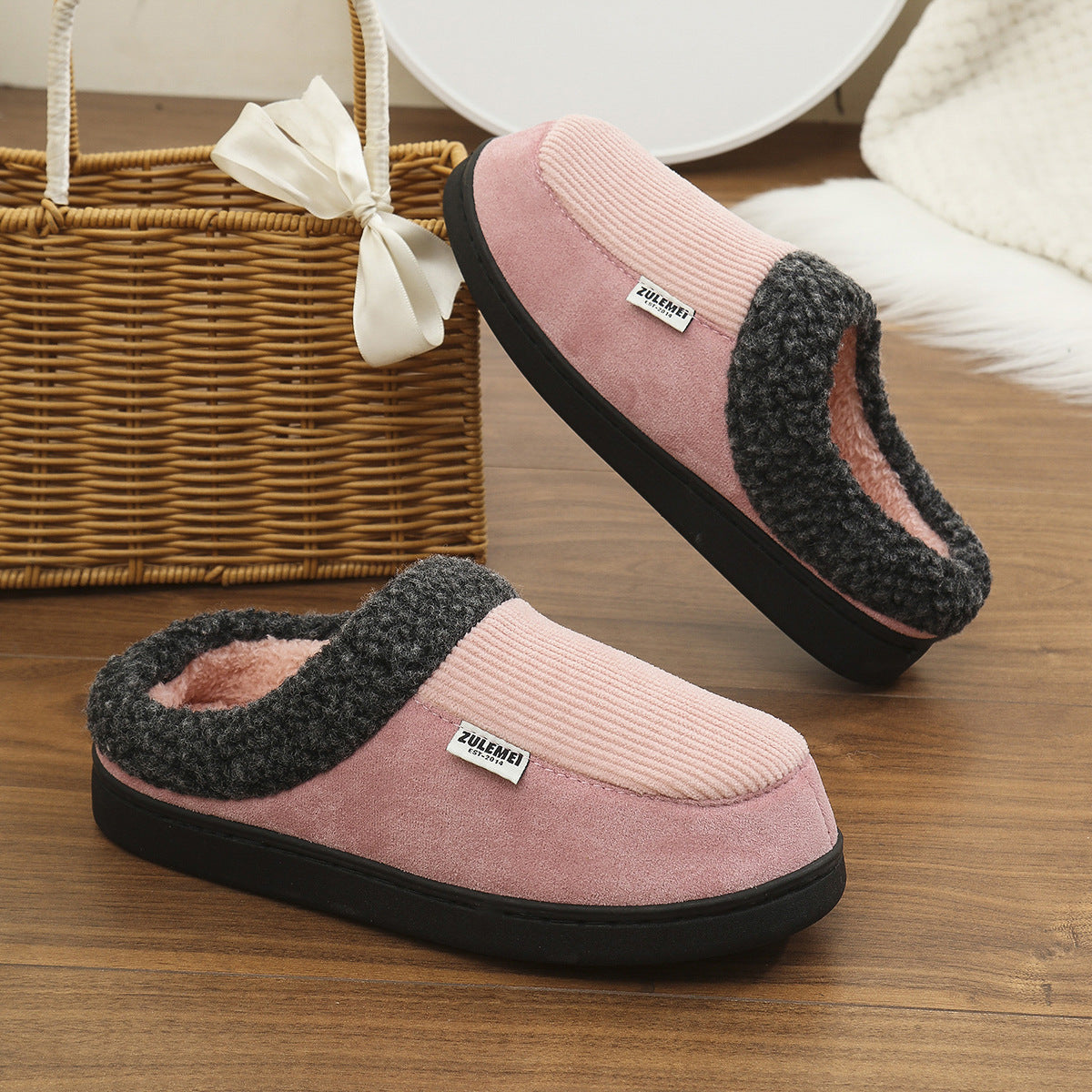 Imogen – Cozy Cotton Striped Indoor Slippers