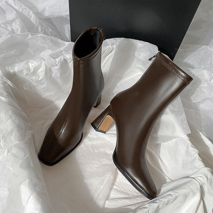 Jane – Brushed Short Vegan Leather Boots