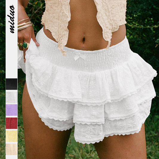 Kathleen – Bow Decorative Lace Bud Skirt