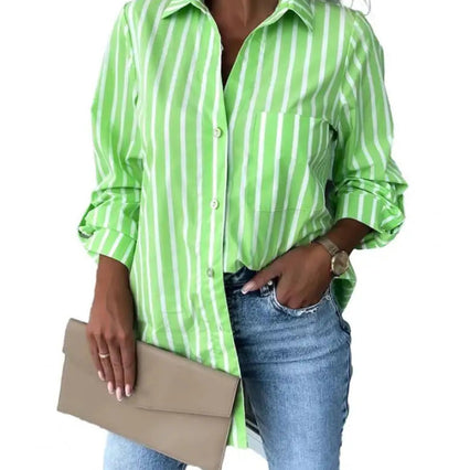 Kathleen – Elegant Long Sleeve Striped Shirt