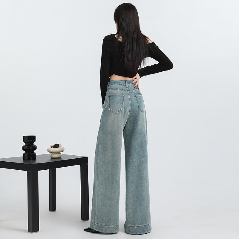 Abigail – Retro High Waist Wide Leg Jeans