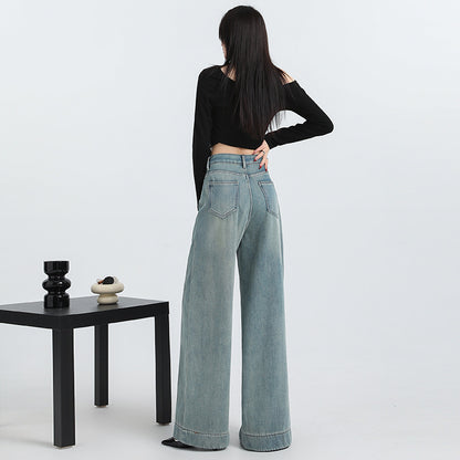 Abigail – Retro High Waist Wide Leg Jeans